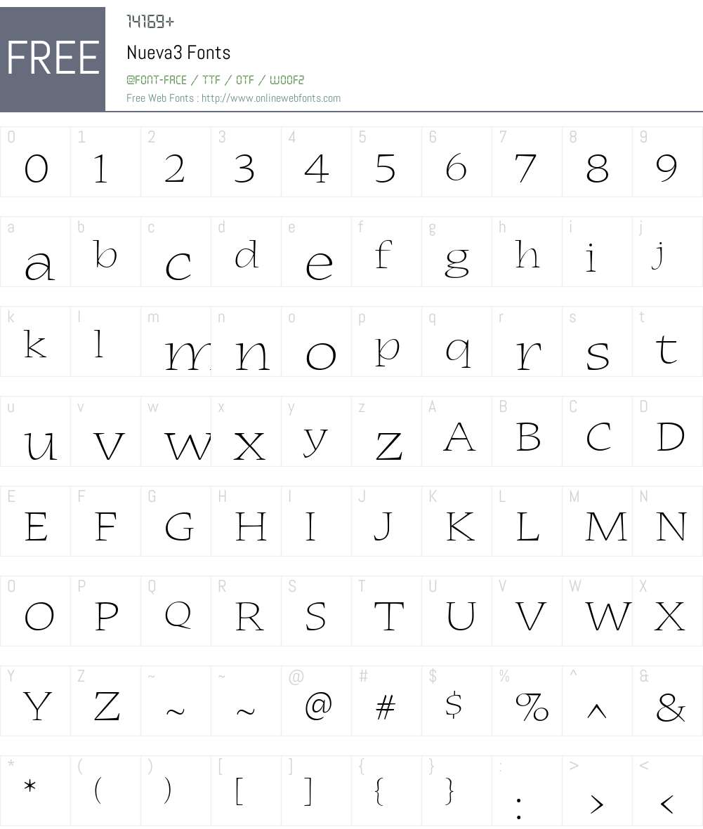 Nueva3 Font Screenshots