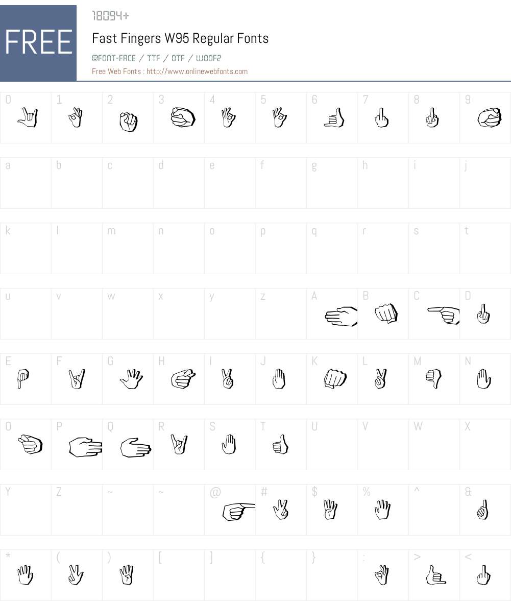 FastFingersW95-Regular Font Screenshots