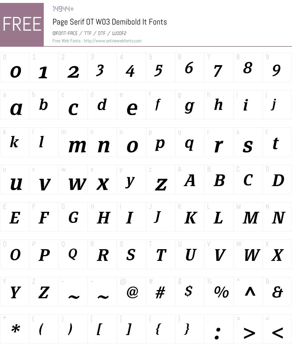 FF Page Serif Font Screenshots