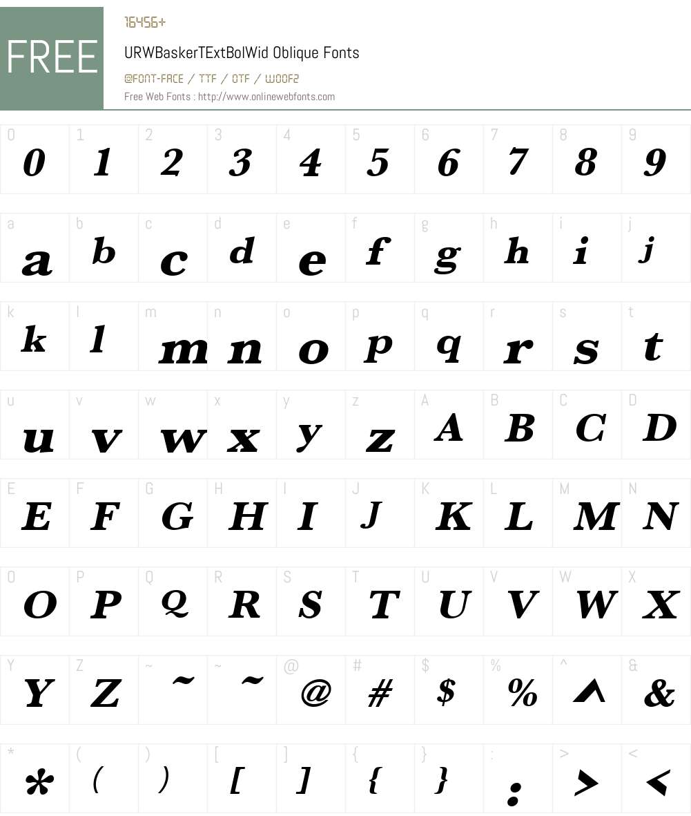 URWBaskerTExtBolWid Font Screenshots