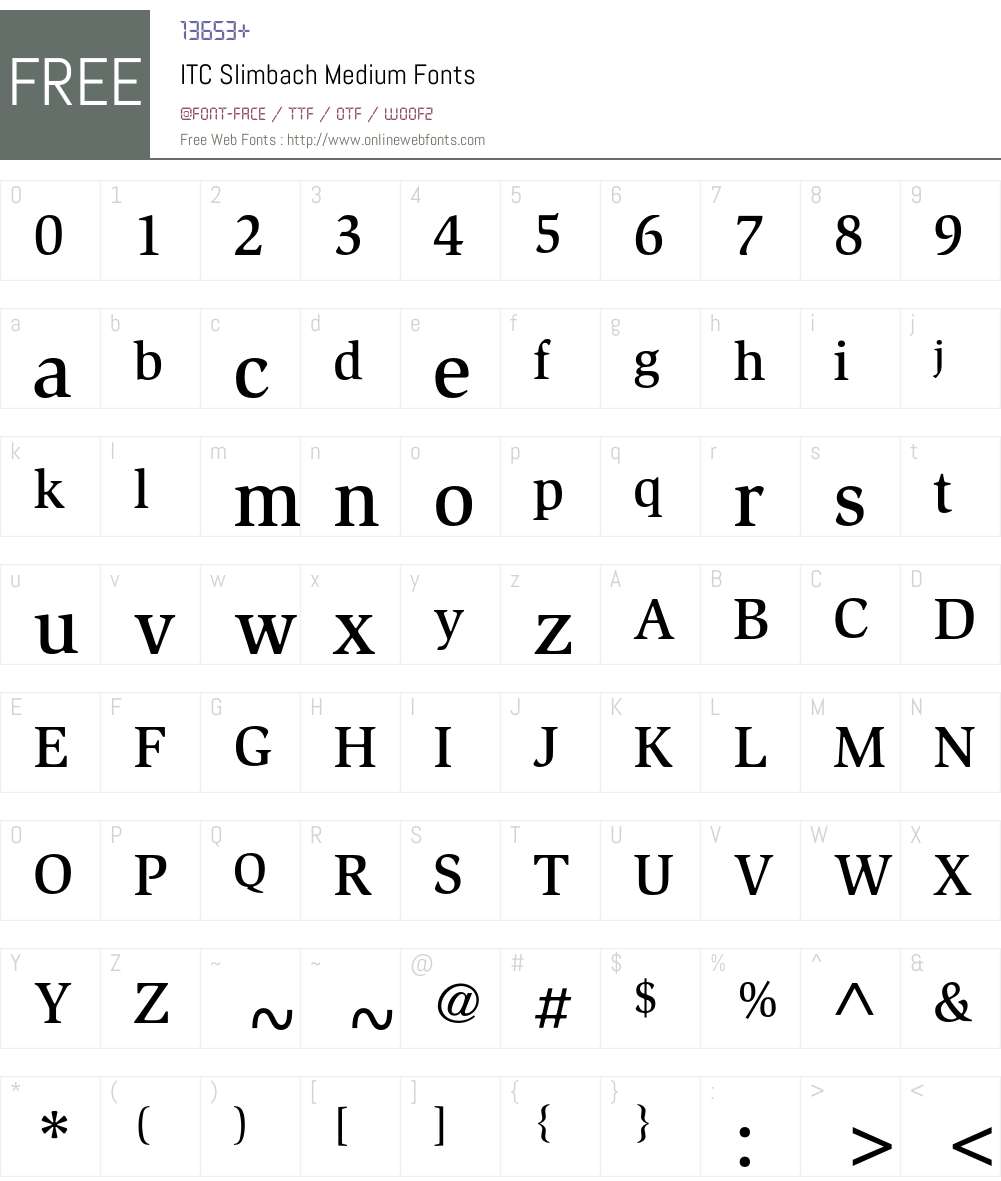 ITC Slimbach Font Screenshots