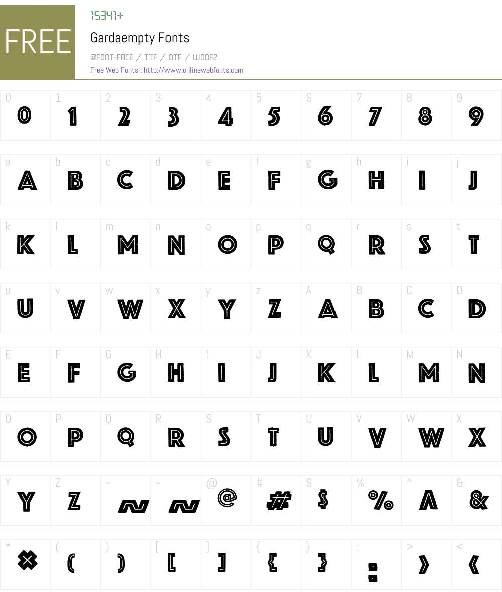 Gardaempty Font Screenshots