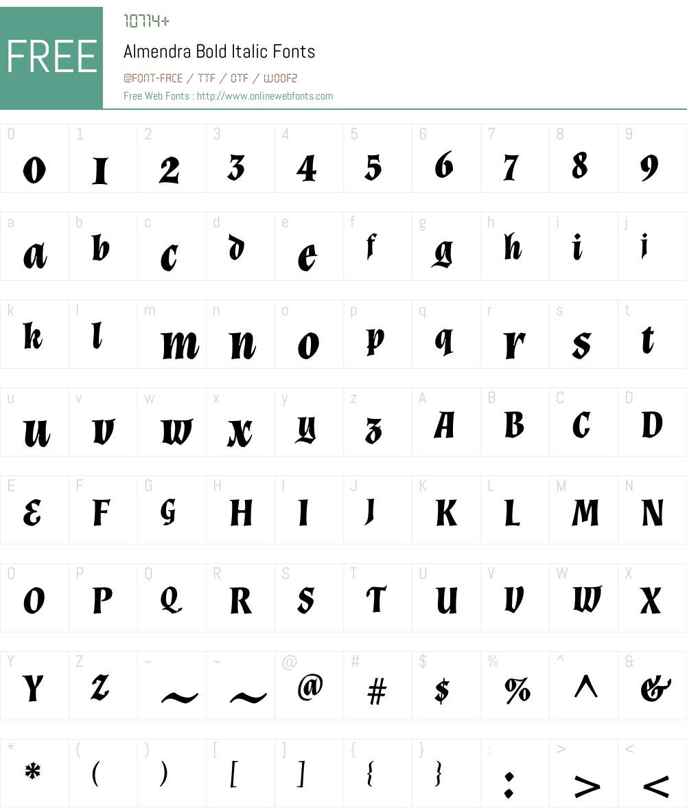 Almendra Font Screenshots