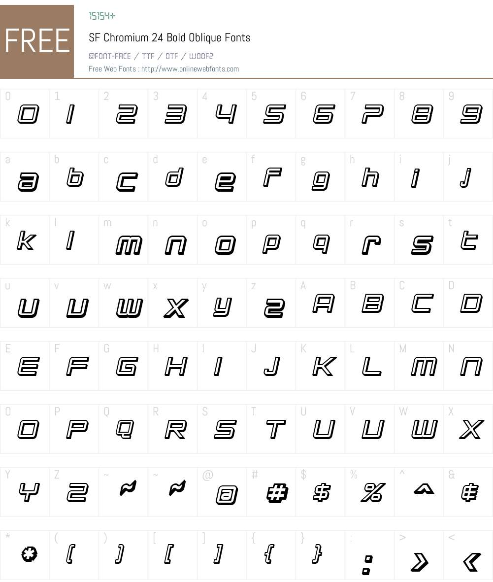 SF Chromium 24 Font Screenshots