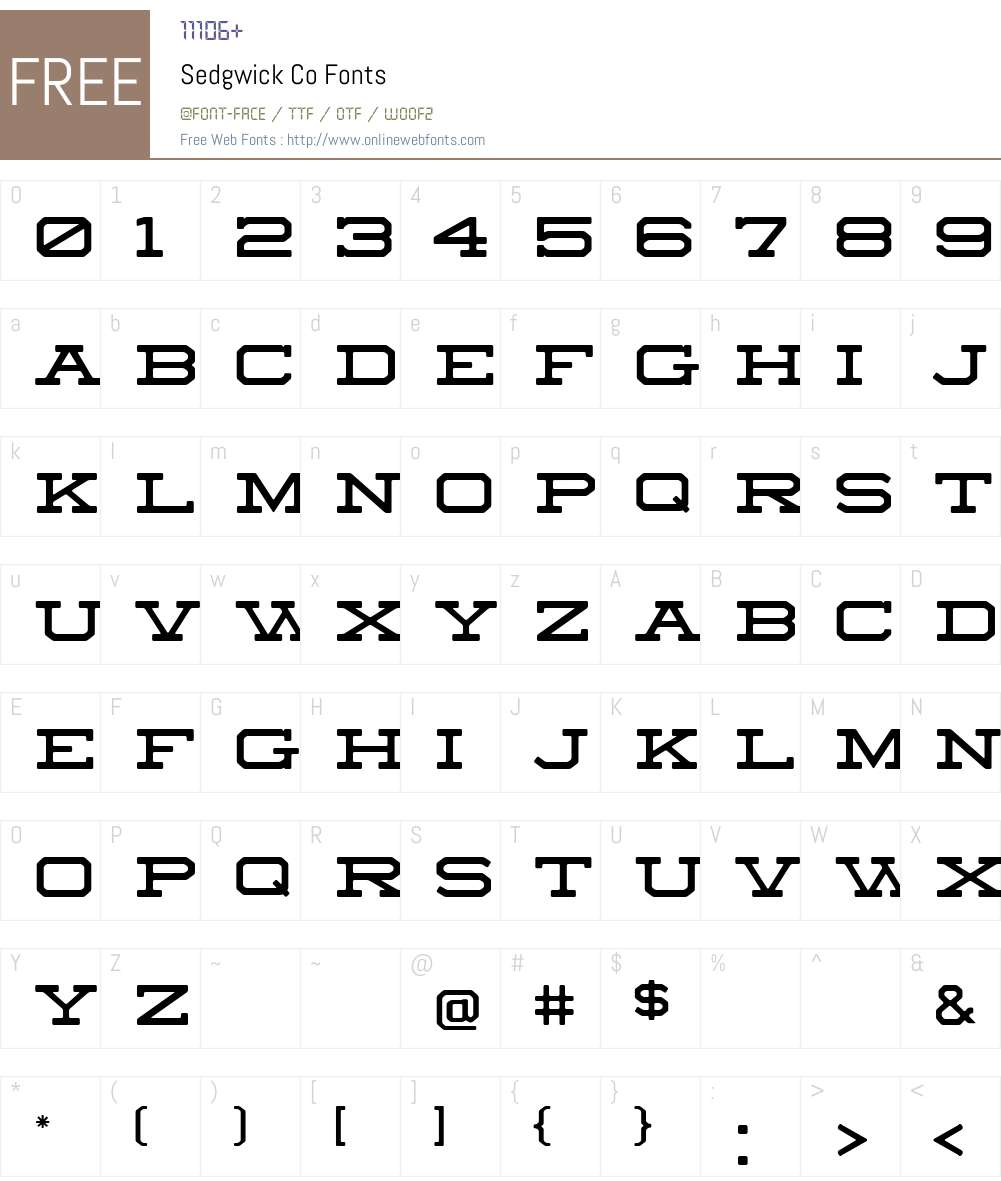 Sedgwick Co Font Screenshots