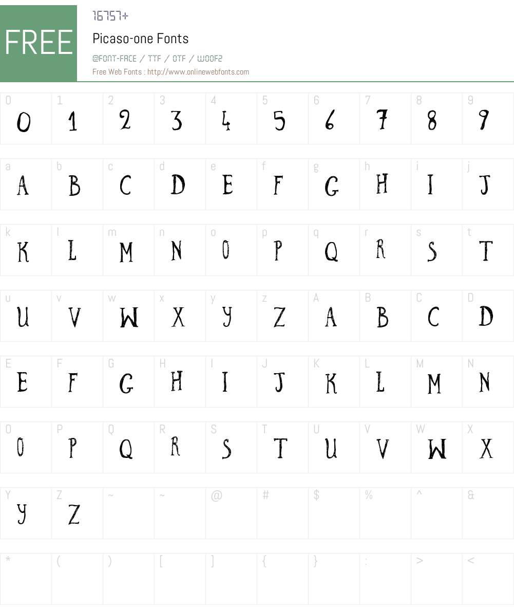 Picaso Font Screenshots