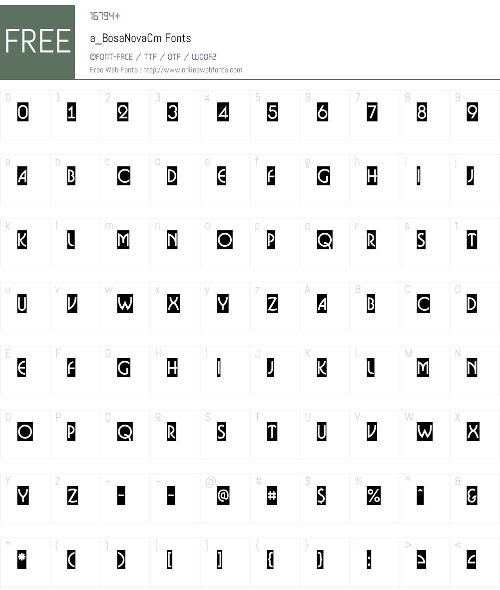 a_BosaNovaCm Font Screenshots