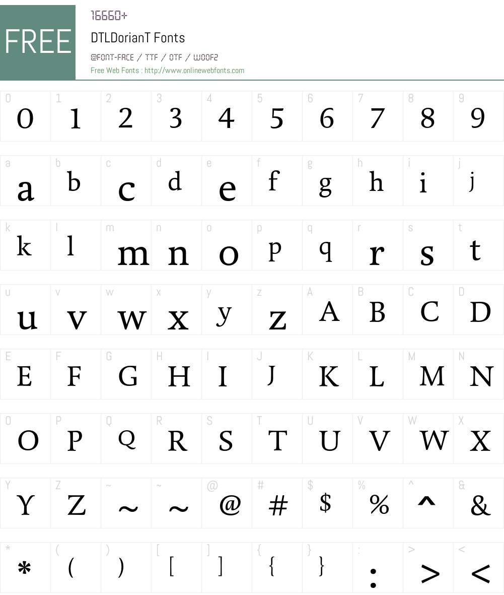 DTLDorianT Font Screenshots