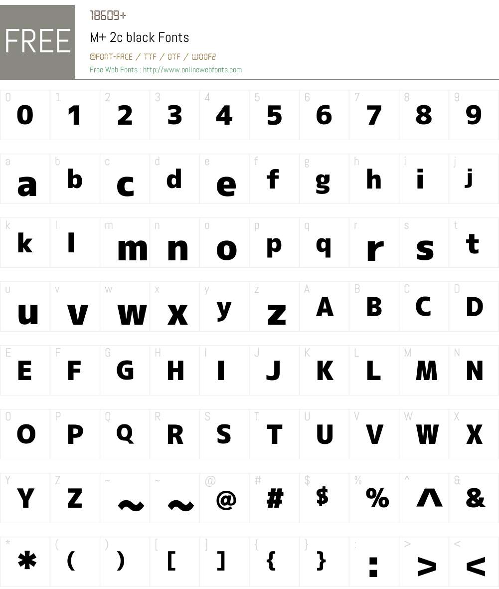M+ 2c black Font Screenshots