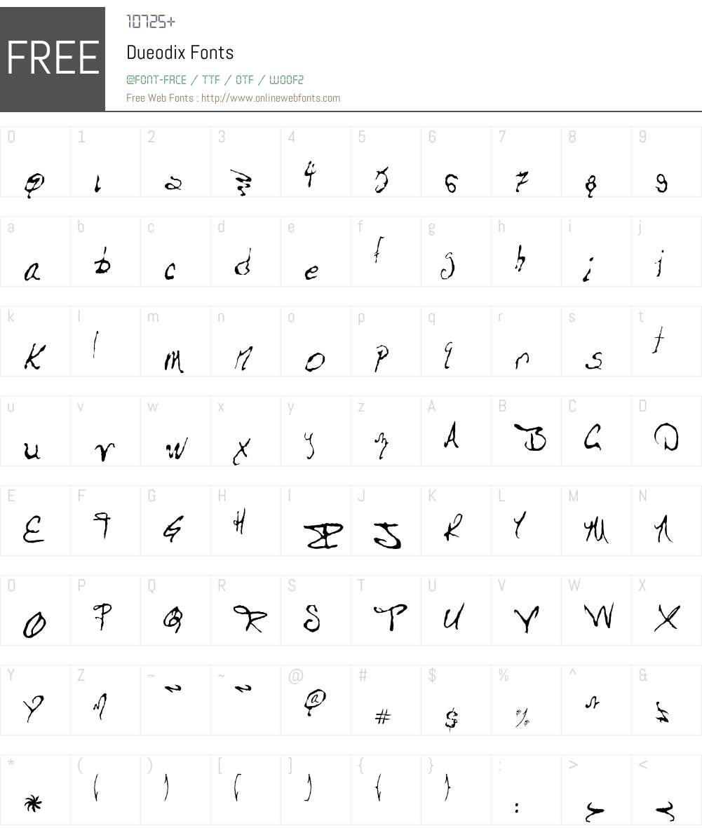 Dueodix Font Screenshots