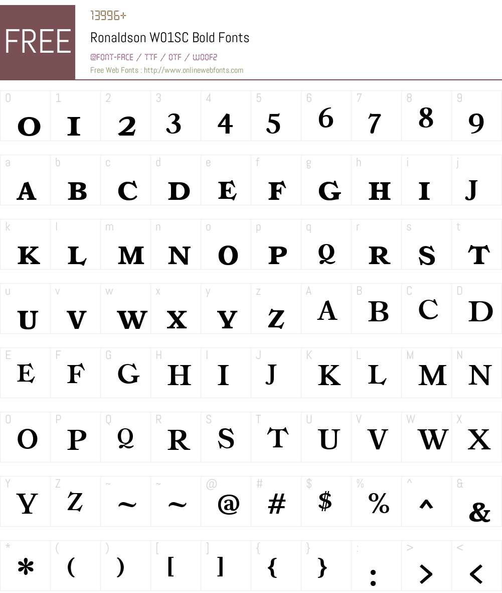 RonaldsonW01SC-Bold Font Screenshots