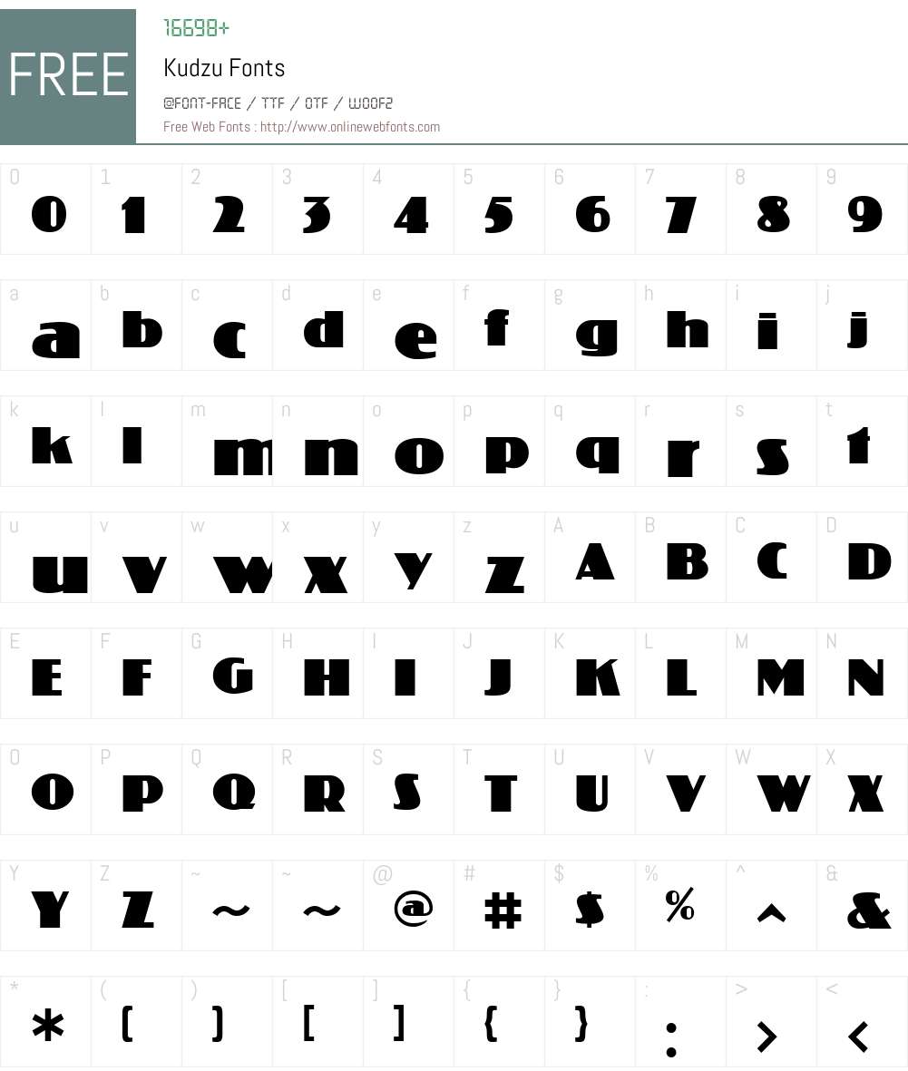 Kudzu Font Screenshots