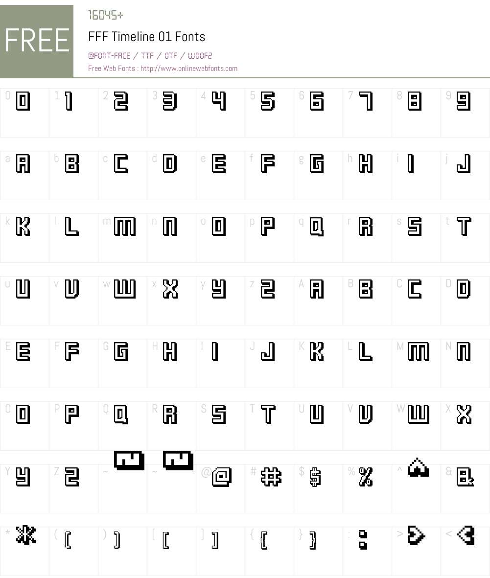 FFF Timeline 01 Font Screenshots
