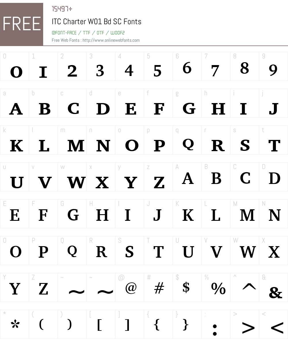 ITCCharterW01-BdSC Font Screenshots