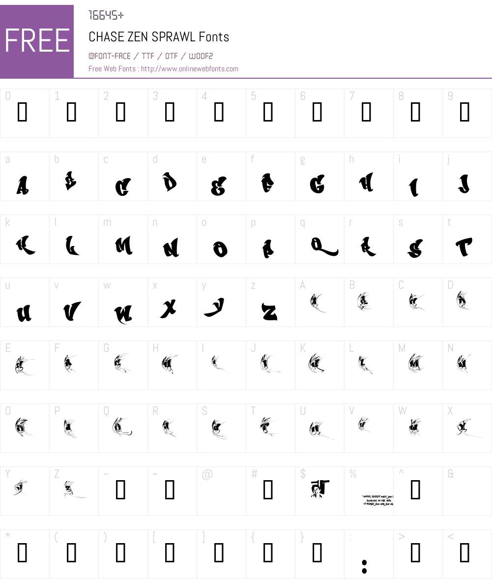 CHASE ZEN SPRAWL Font Screenshots