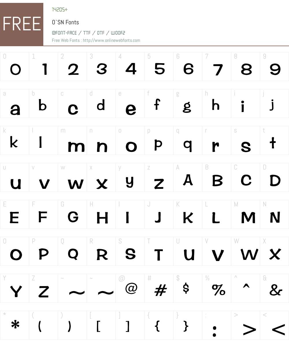 O`SN Font Screenshots