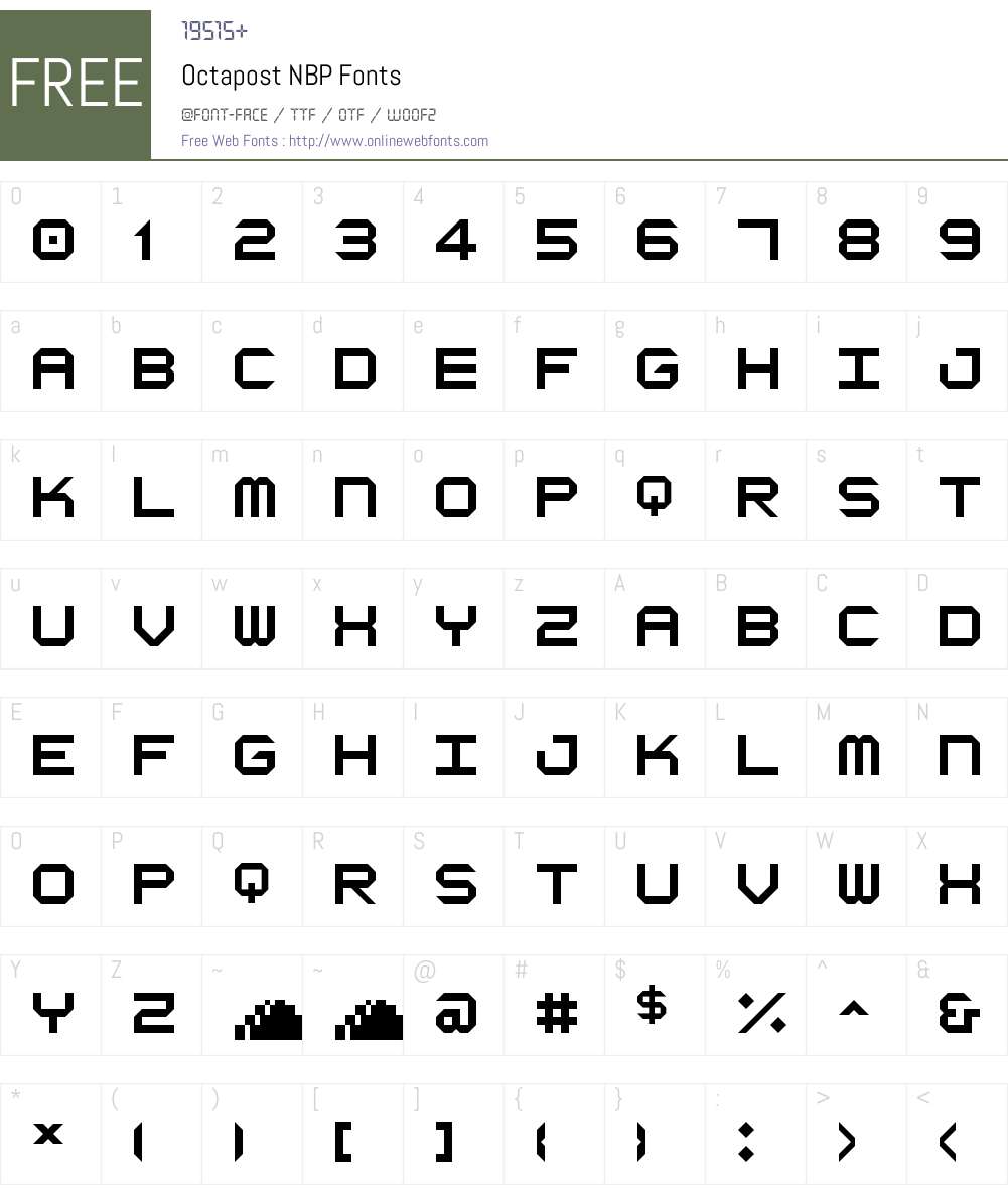 Octapost NBP Font Screenshots