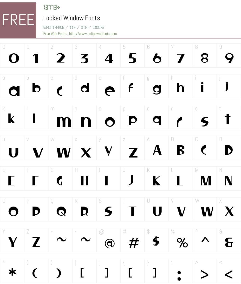 Locked Window Font Screenshots