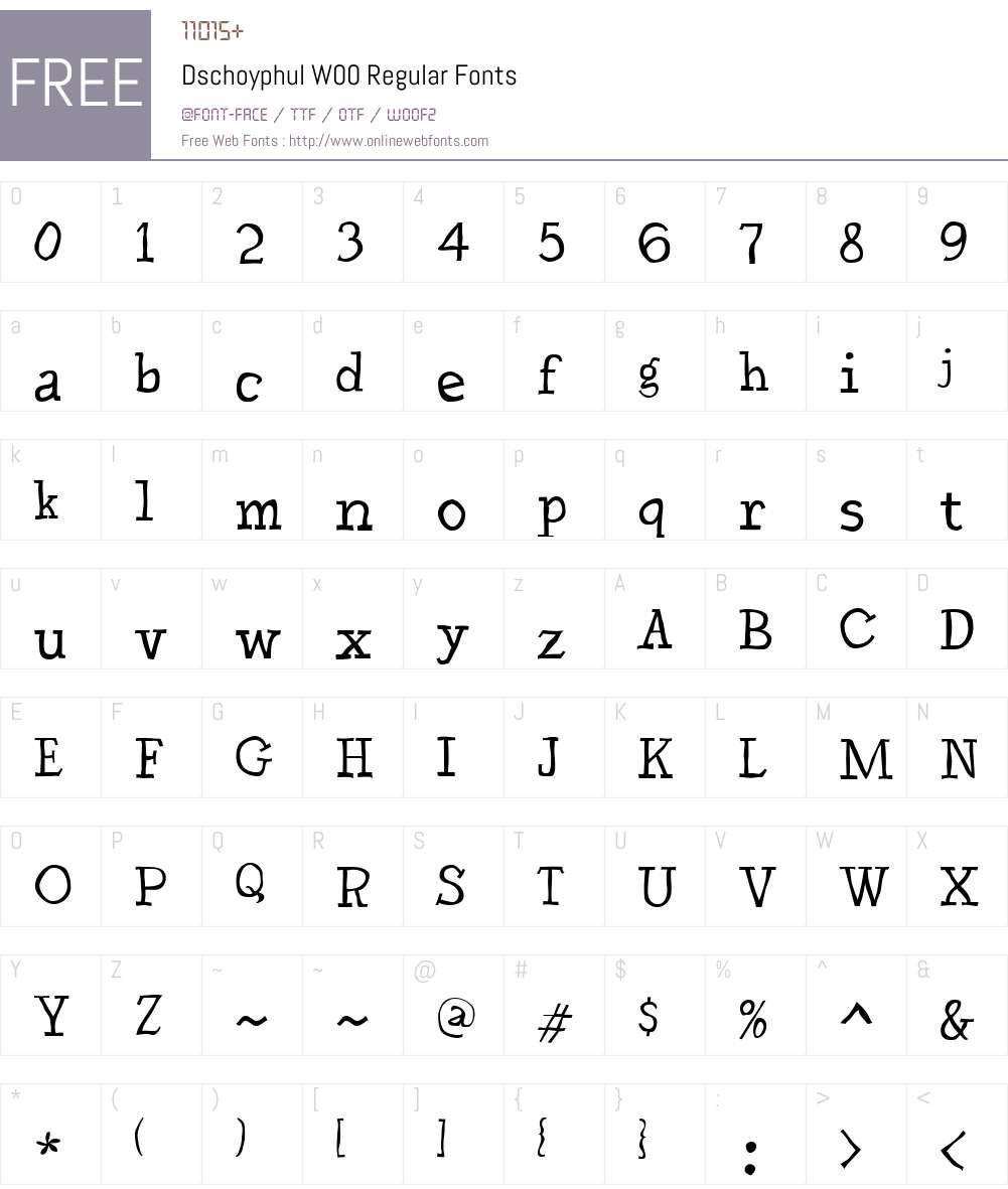 DschoyphulW00-Regular Font Screenshots