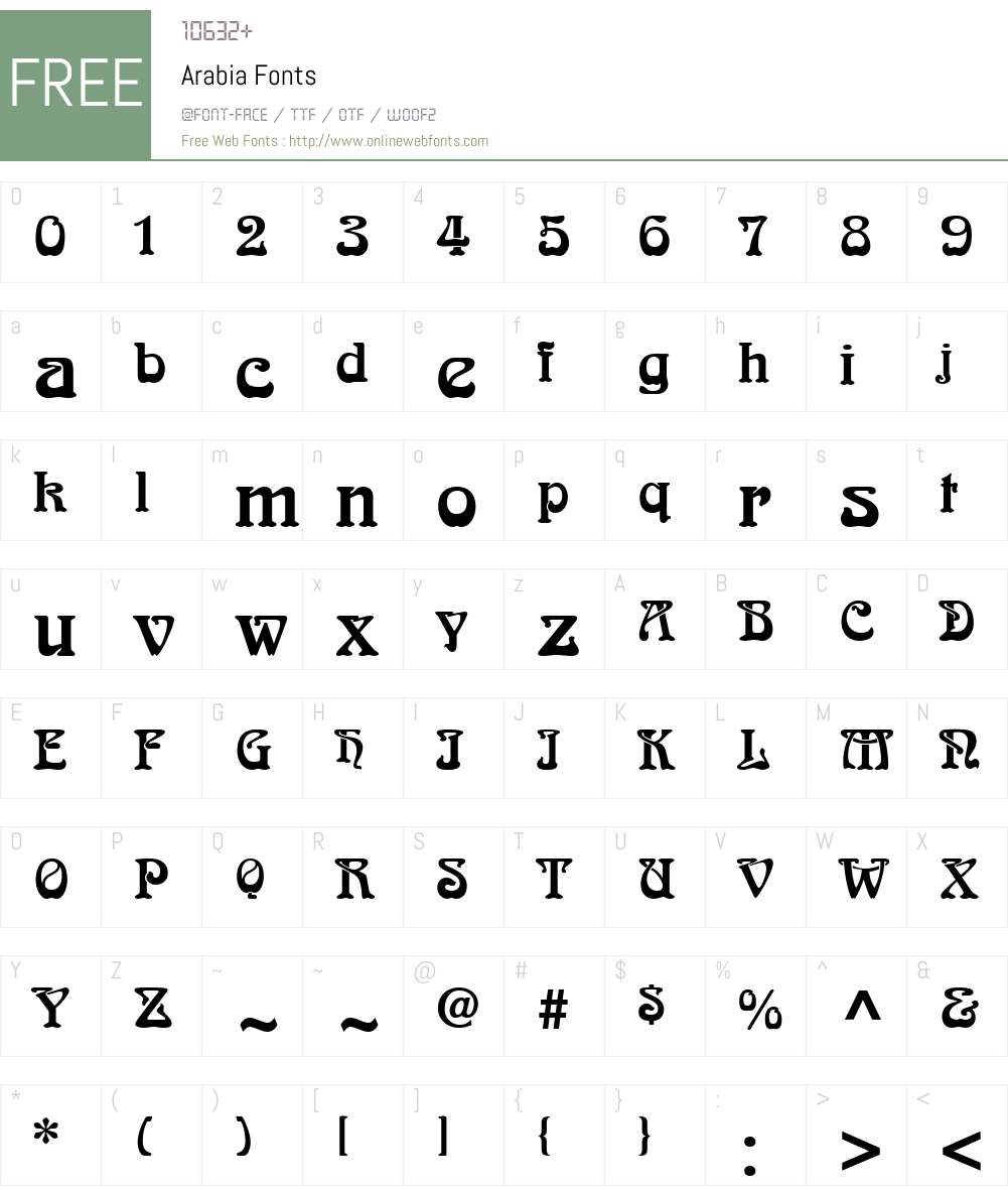 Arabia Font Screenshots