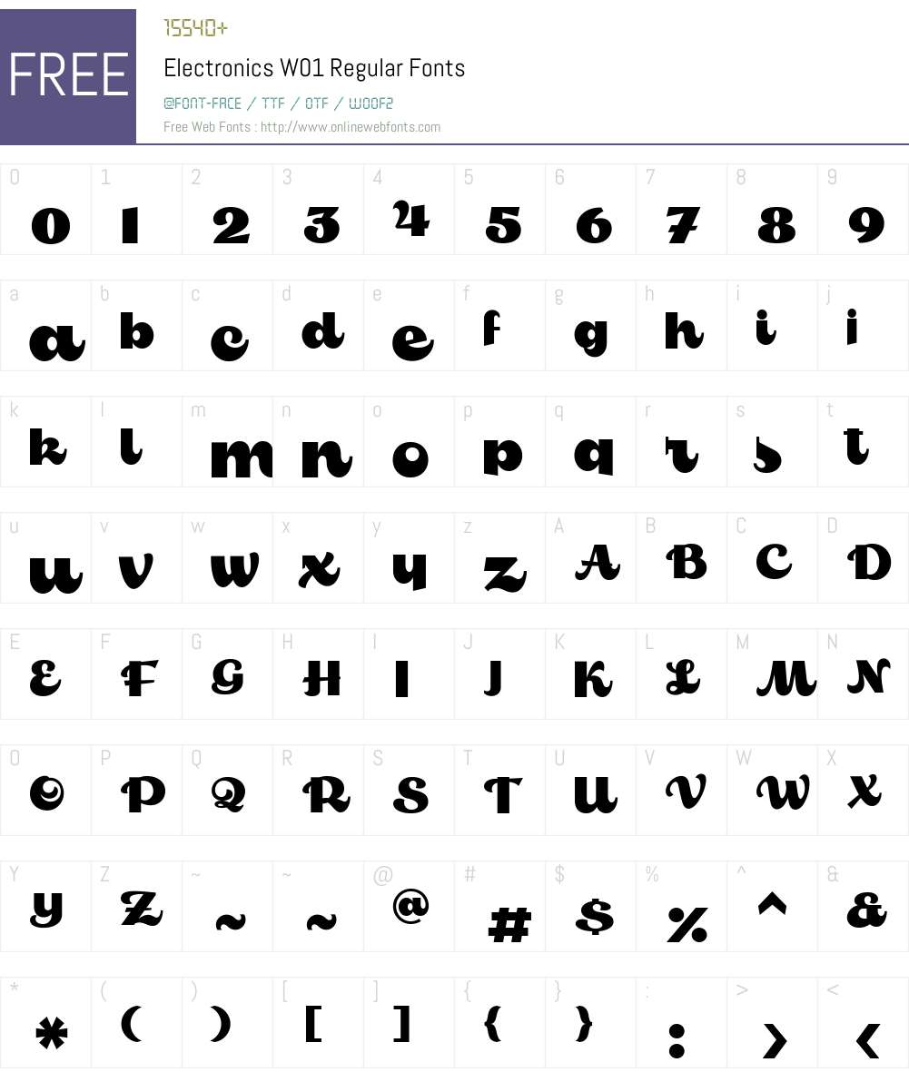 ElectronicsW01-Regular Font Screenshots