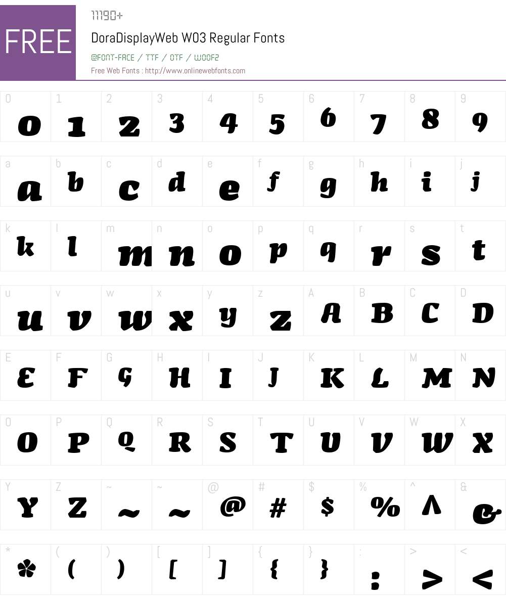 FF Dora Display Font Screenshots