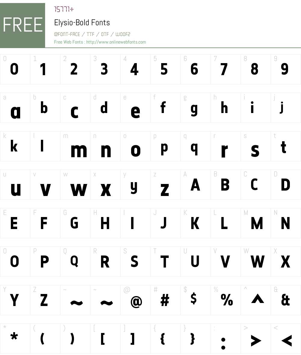 Elysio Bold Font Screenshots