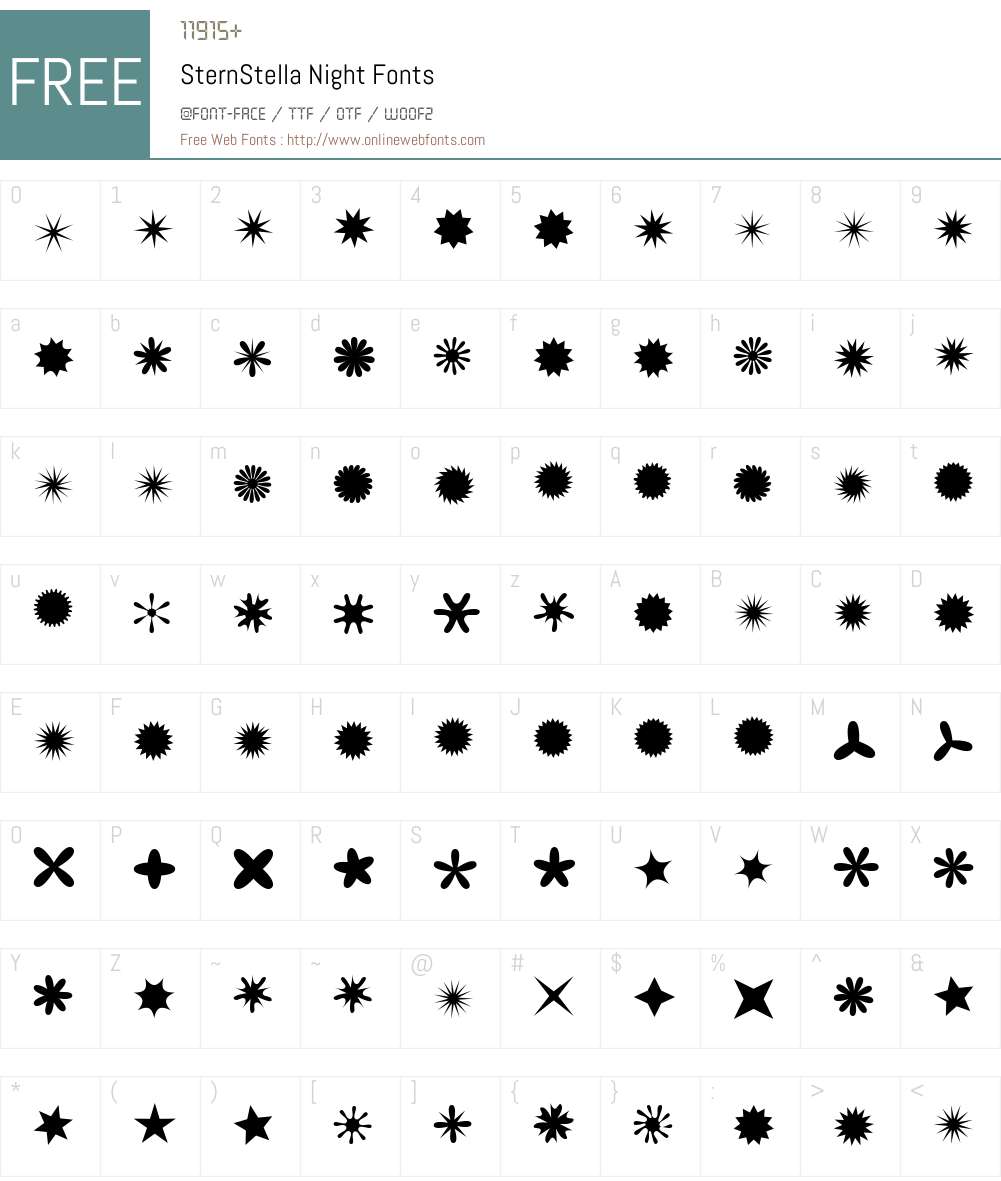 SternStella Font Screenshots