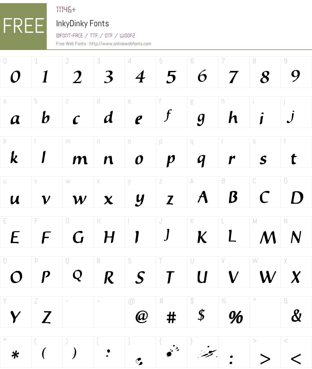InkyDinky Font Screenshots