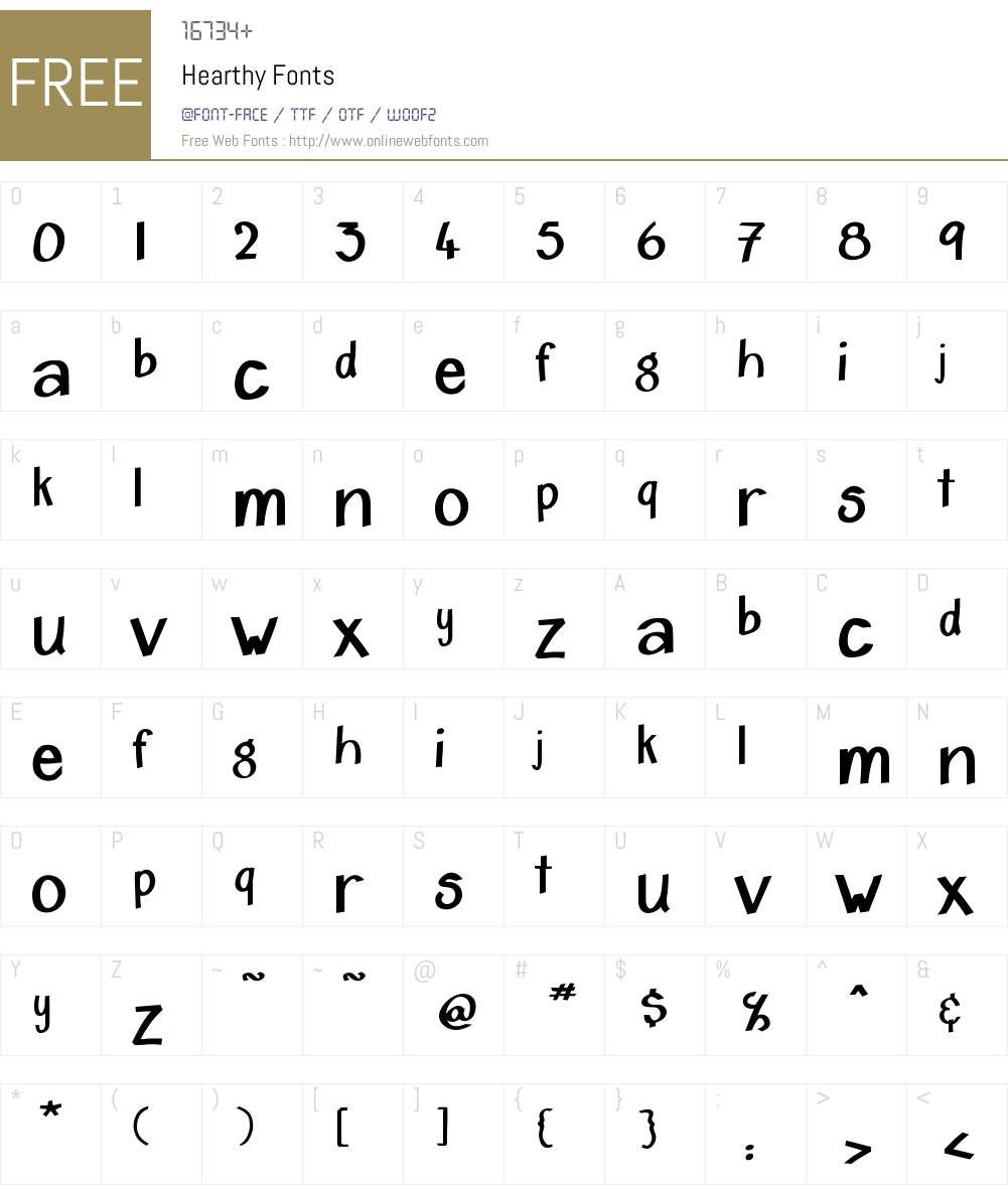 Hearthy Font Screenshots