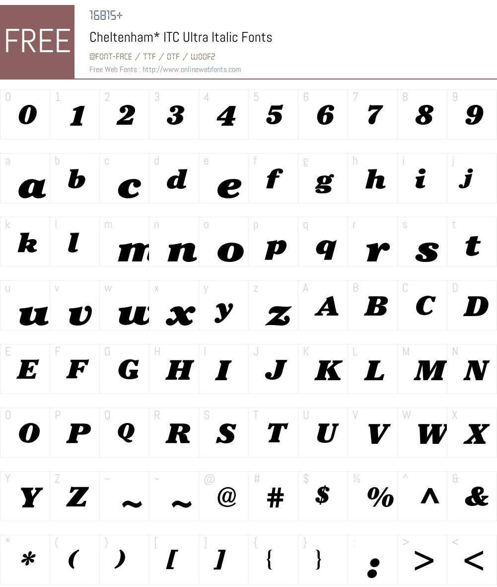 Cheltenham ITC BQ Font Screenshots