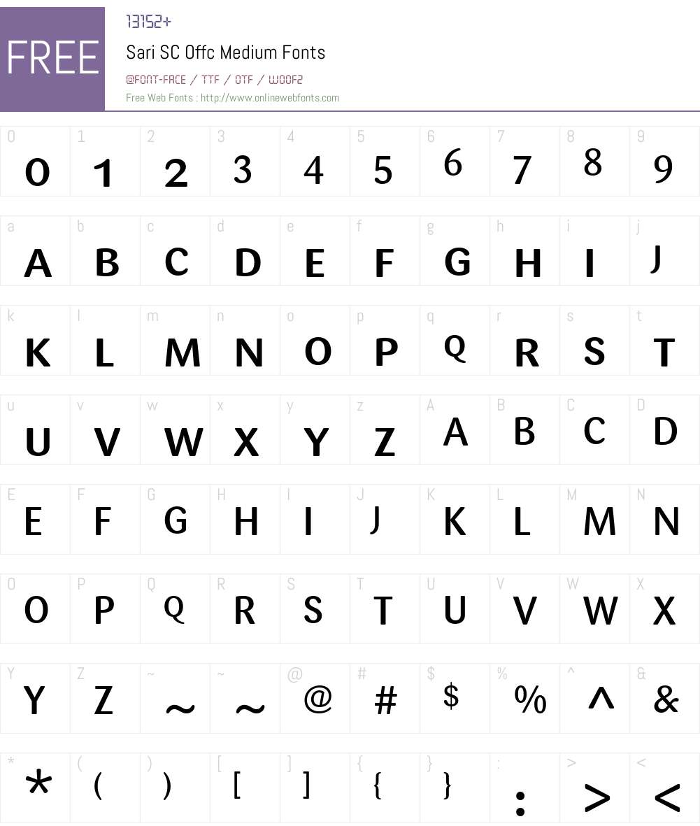 Sari SC Offc Medium Font Screenshots