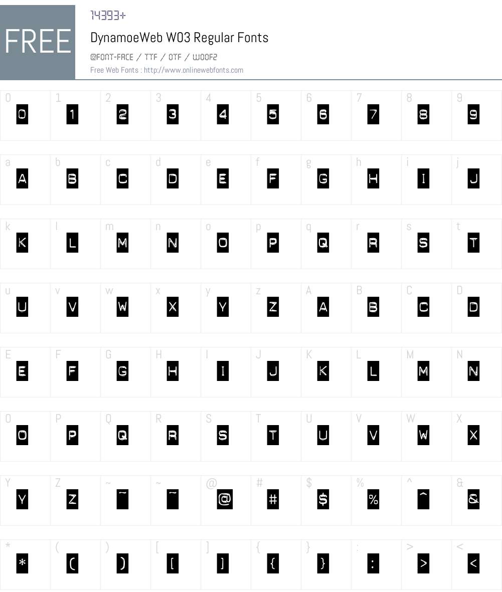 FF Dynamoe Font Screenshots