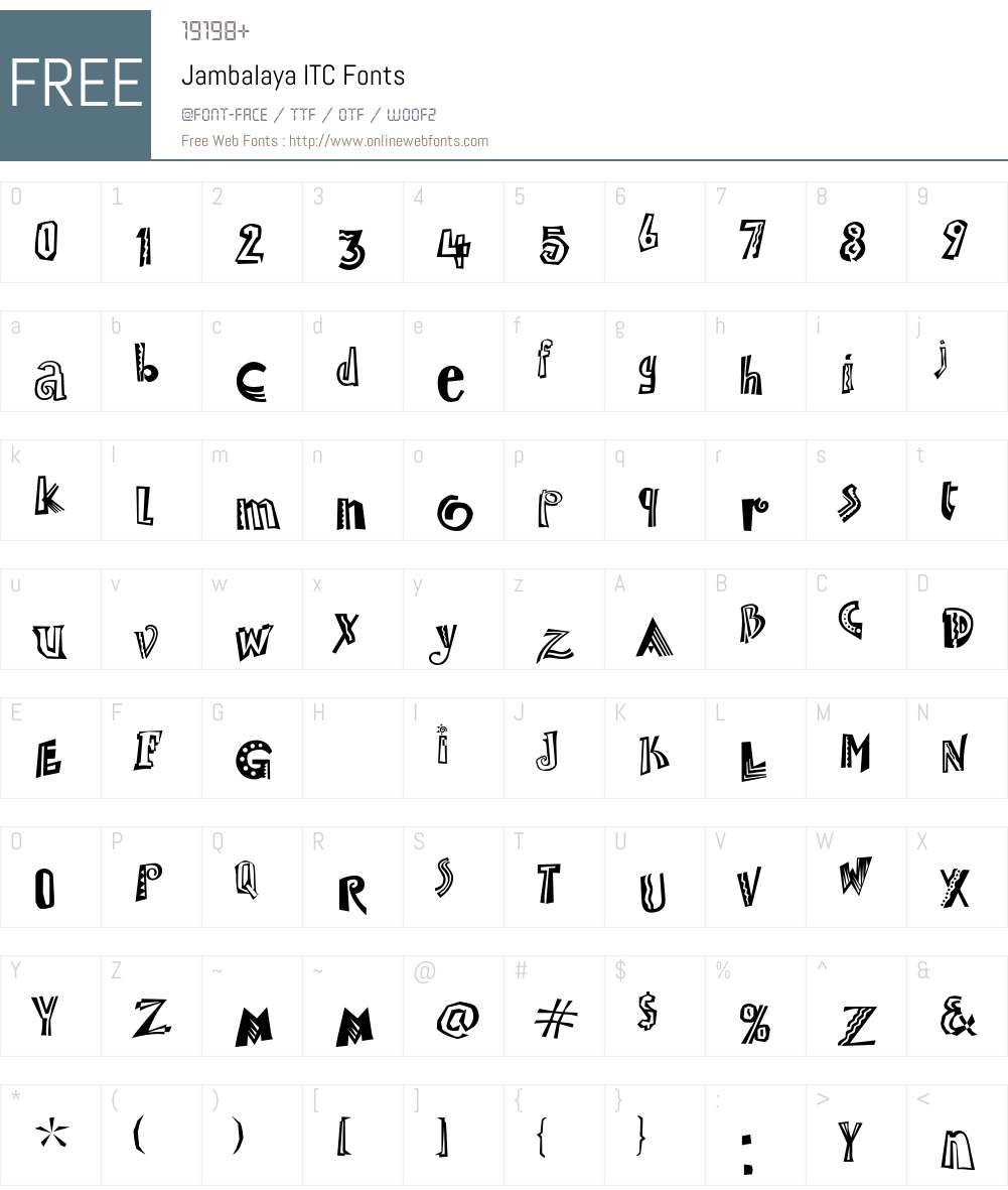 Jambalaya ITC Font Screenshots