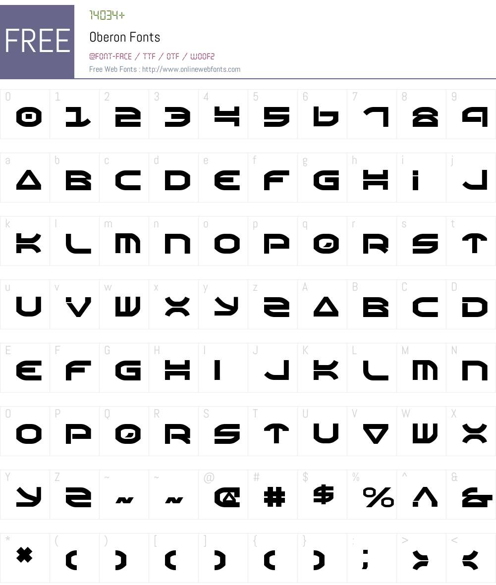Oberon Font Screenshots