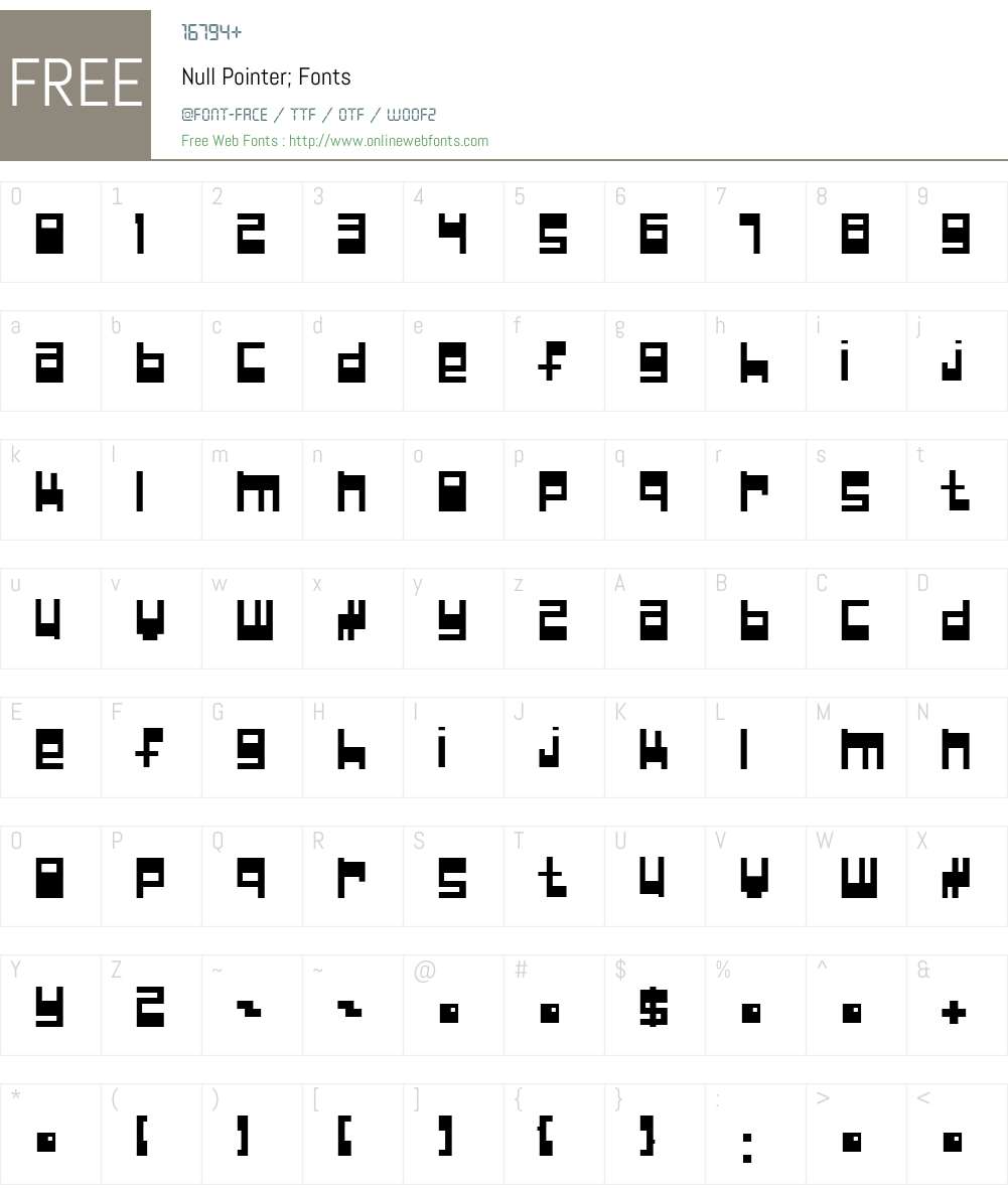 Null Pointer; Font Screenshots
