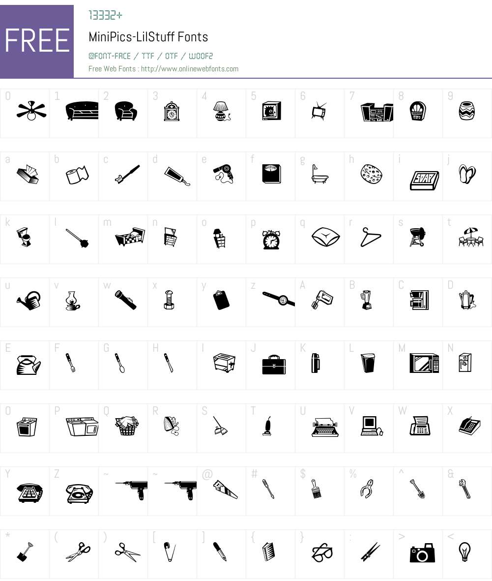 MiniPics Font Screenshots