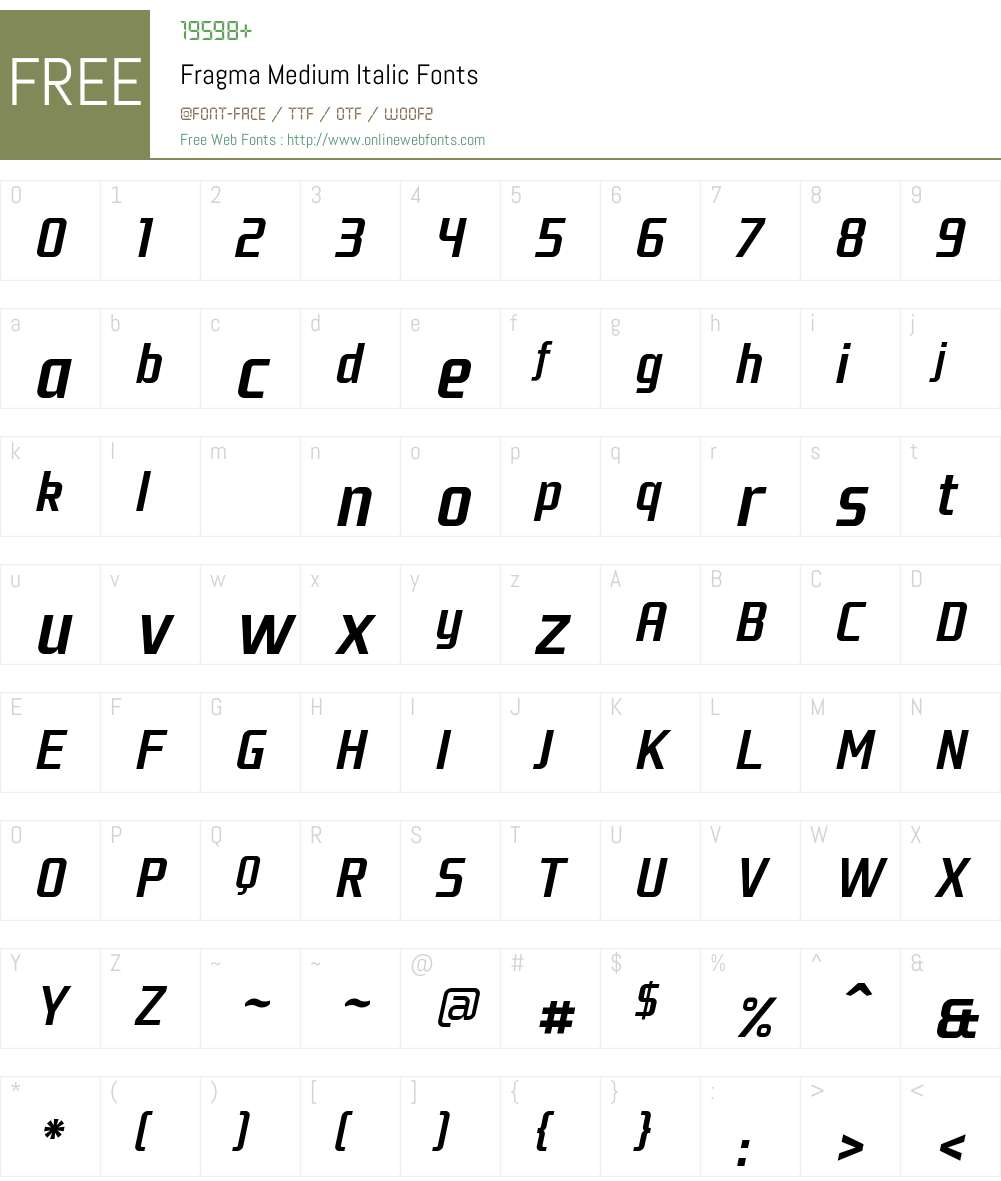 Fragma Font Screenshots