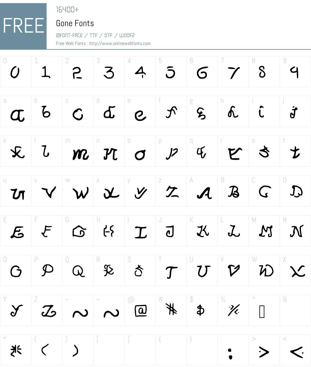 Gone Font Screenshots
