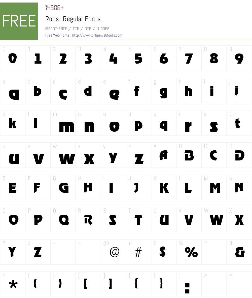 Roost Font Screenshots