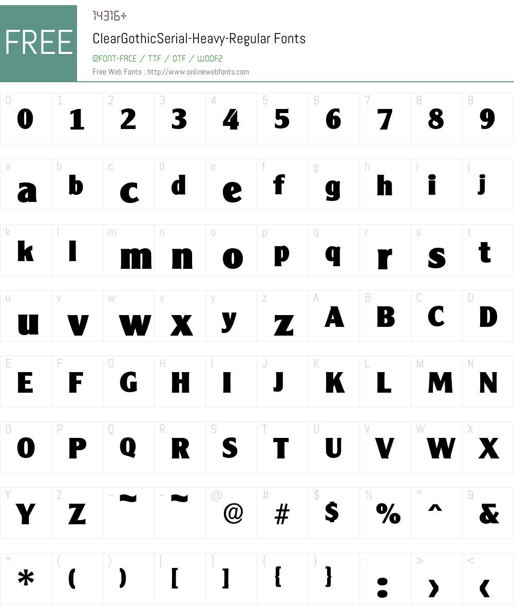 ClearGothicSerial-Heavy Font Screenshots