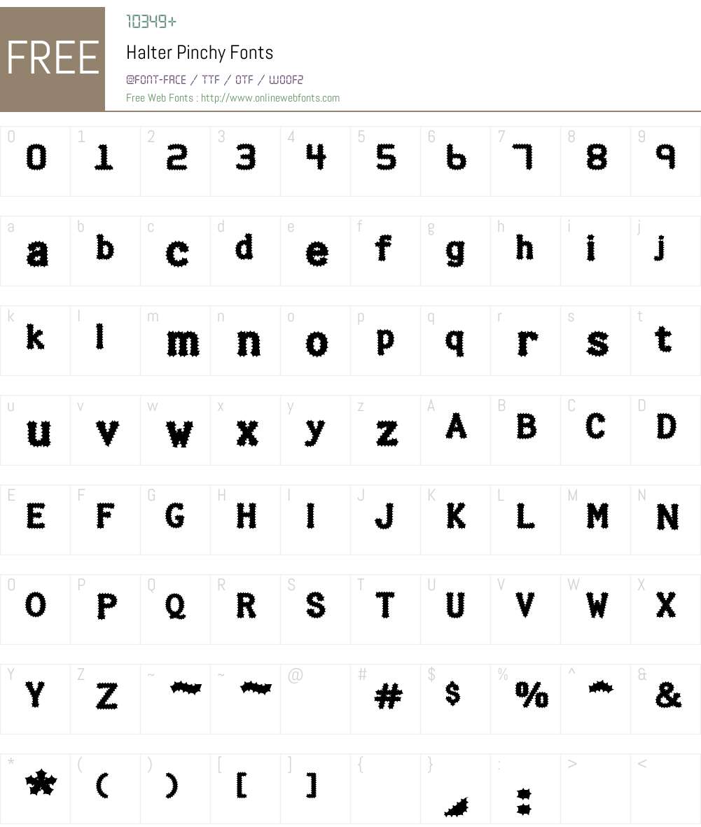 Halter Pinchy Font Screenshots