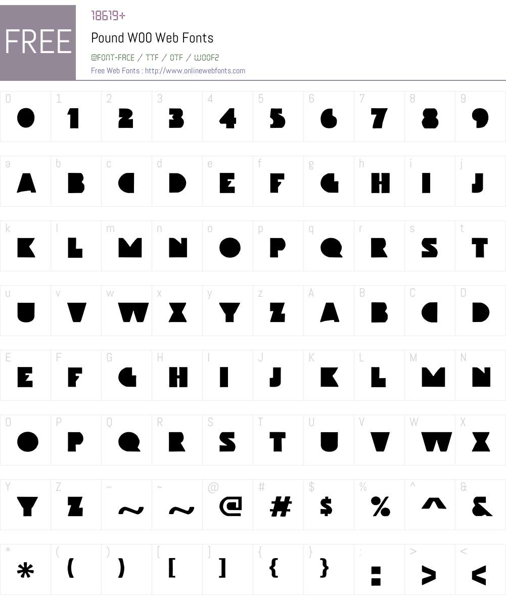 PoundW00-Web Font Screenshots