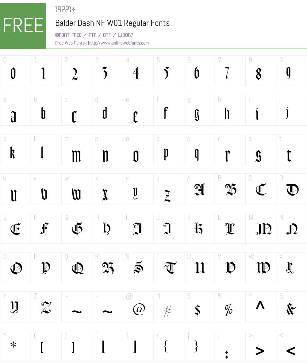 BalderDashNFW01-Regular Font Screenshots