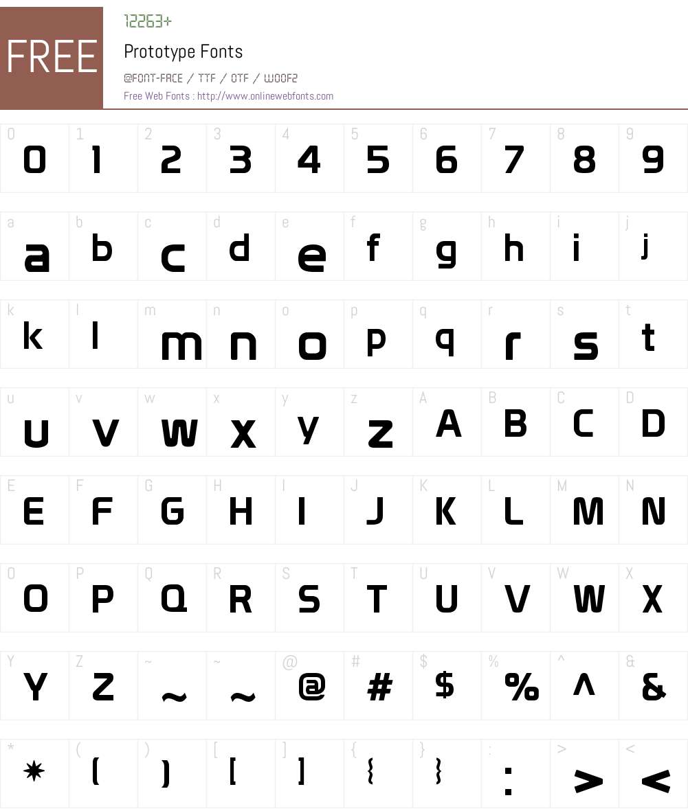Prototype Font Screenshots