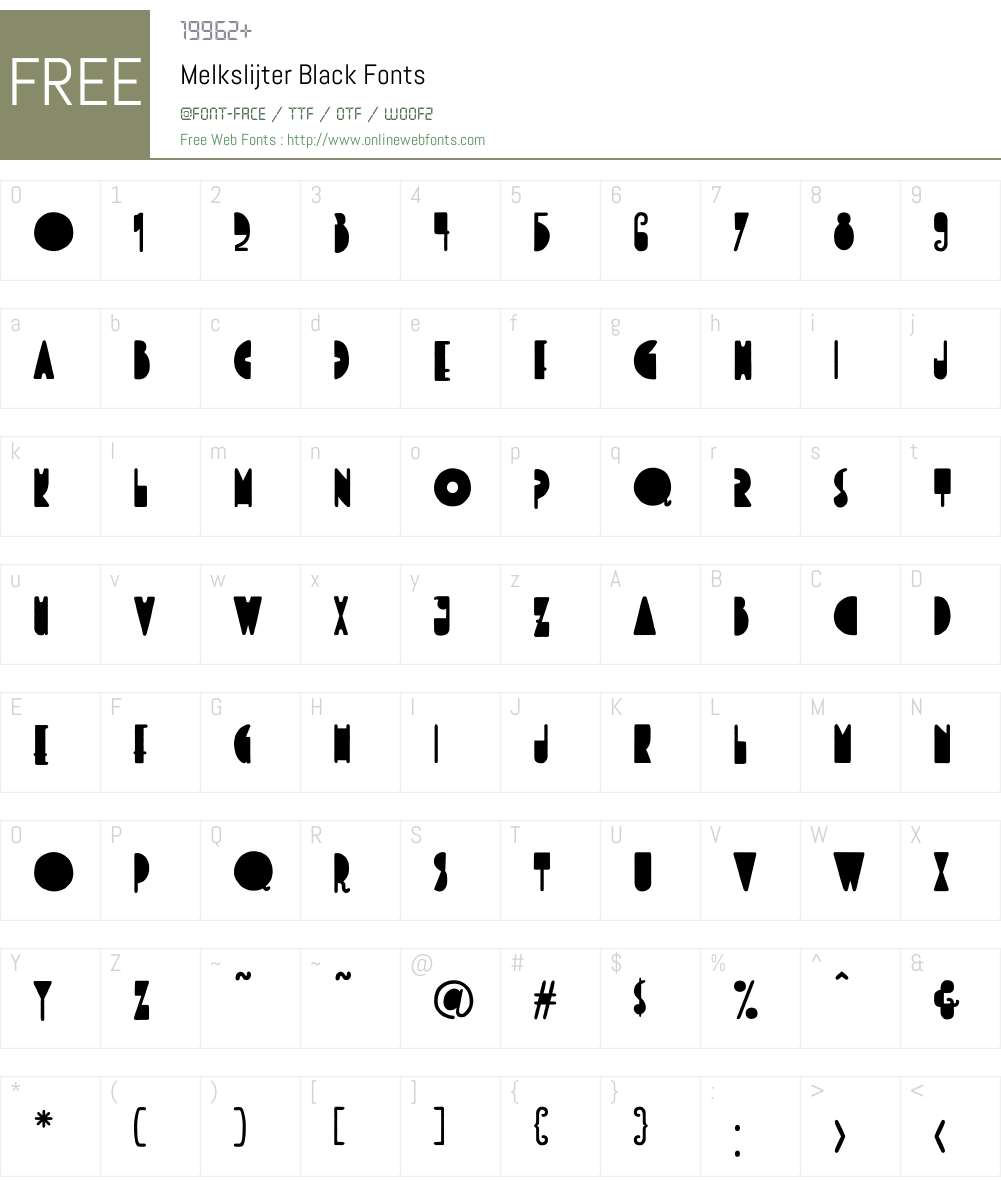 MelkslijterBlack Font Screenshots