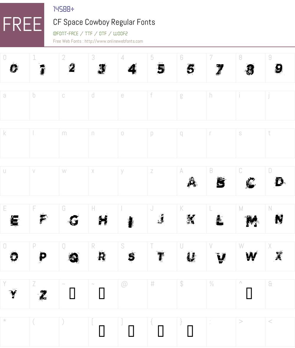 CF Space Cowboy Font Screenshots