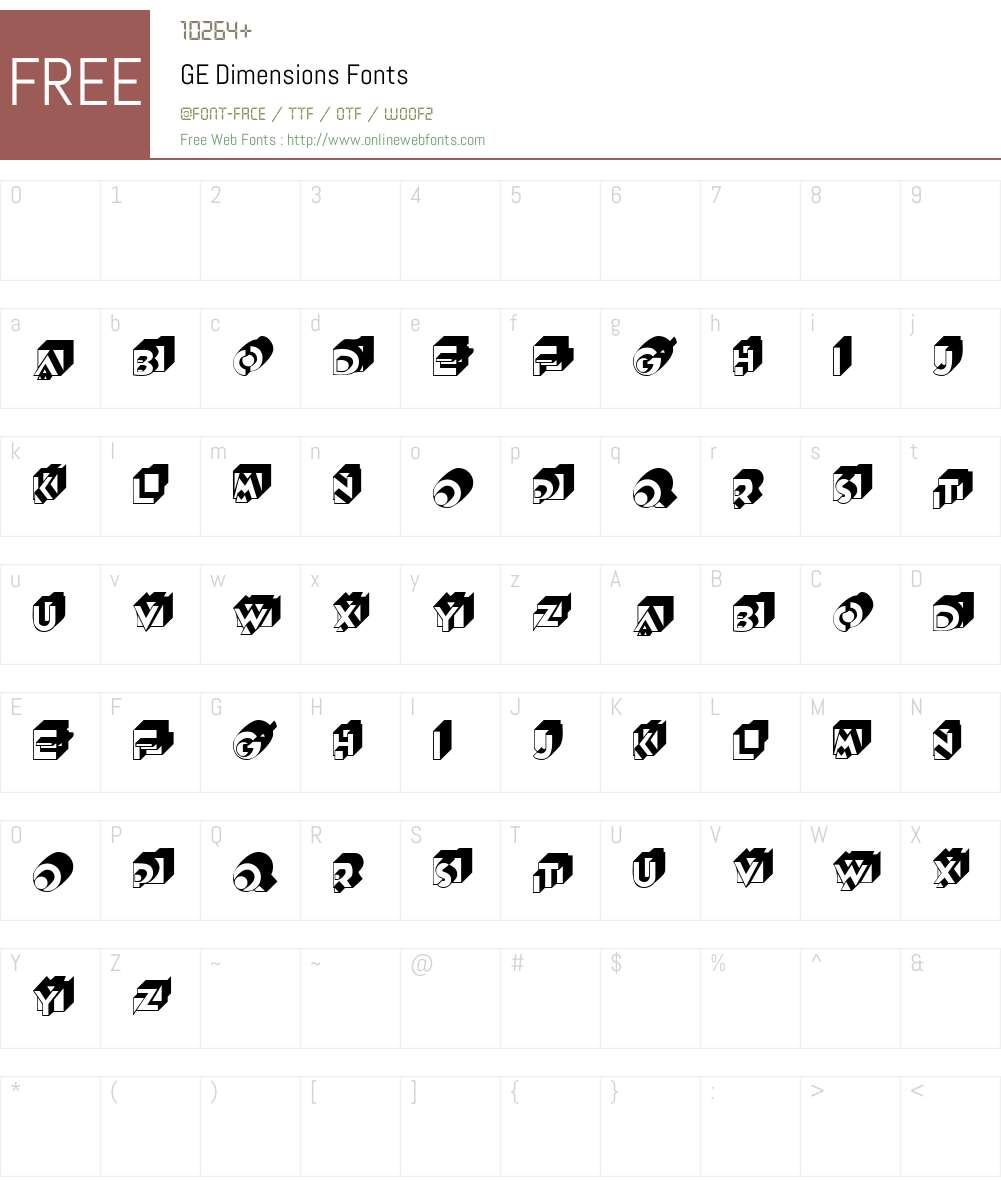 GE Dimensions Font Screenshots