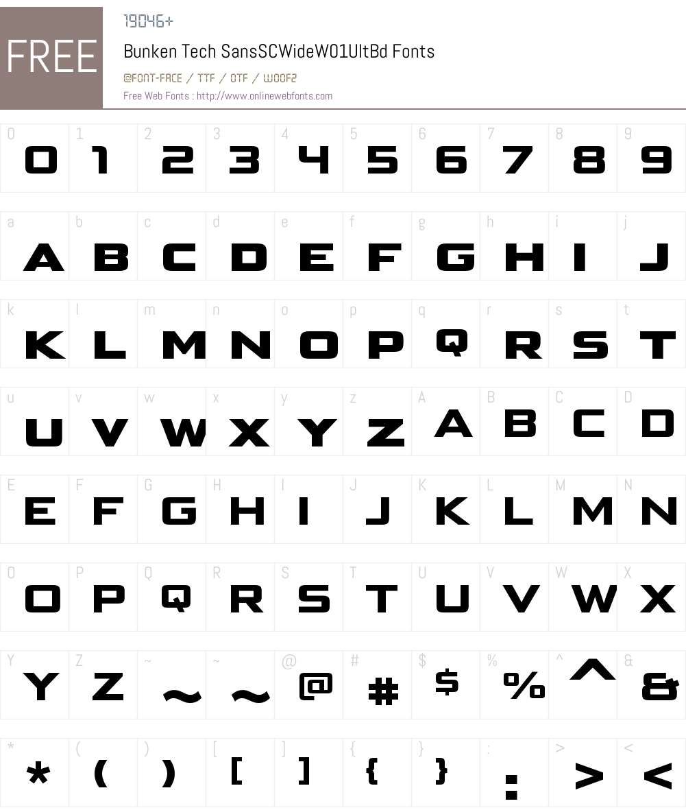 BunkenTechSansSCWideW01-UltBd Font Screenshots
