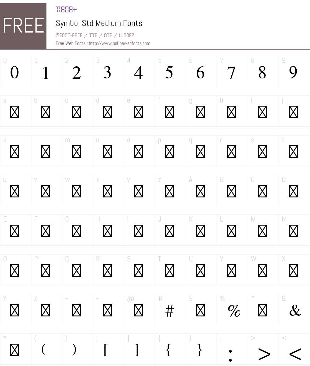 Symbol Std Font Screenshots